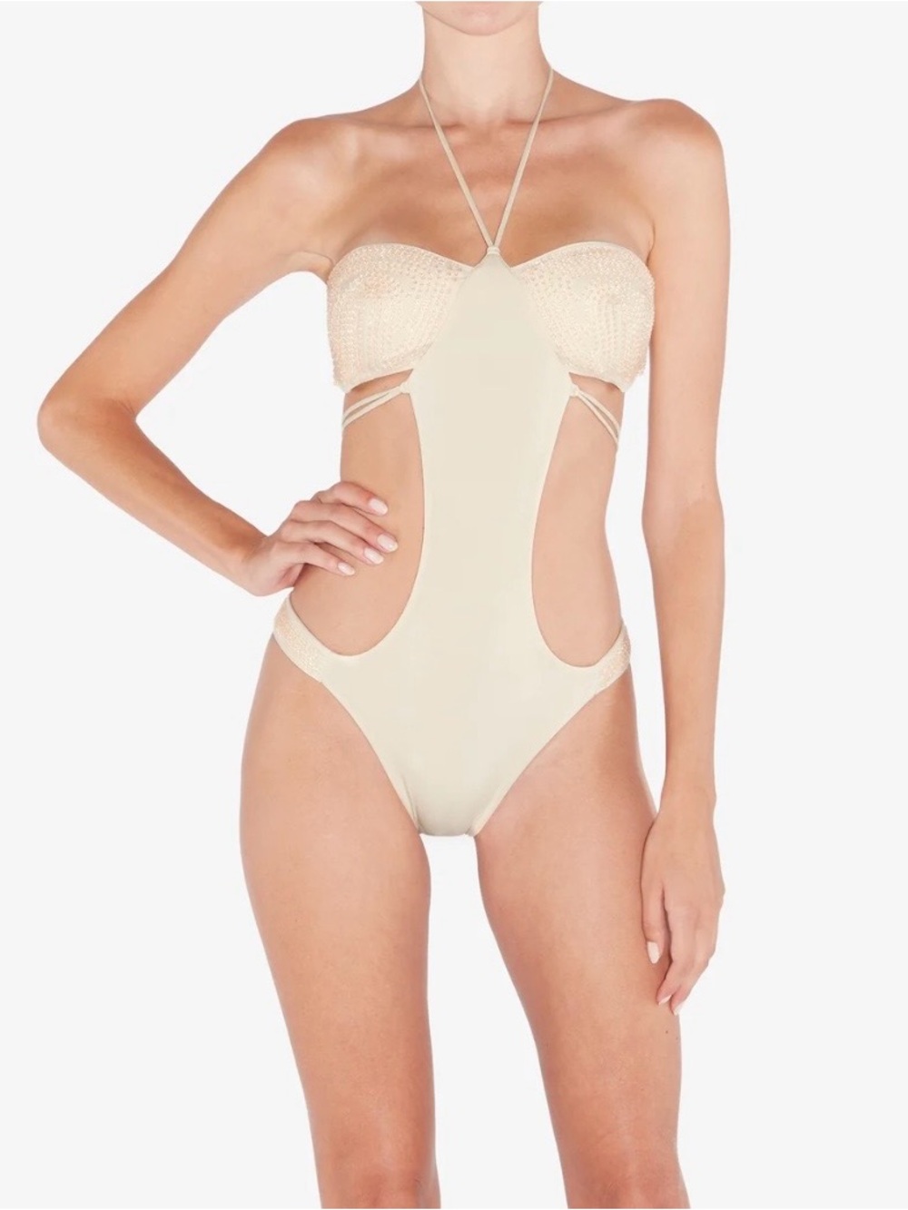 La Perla Cream Cutout One-Piece Swimsuit